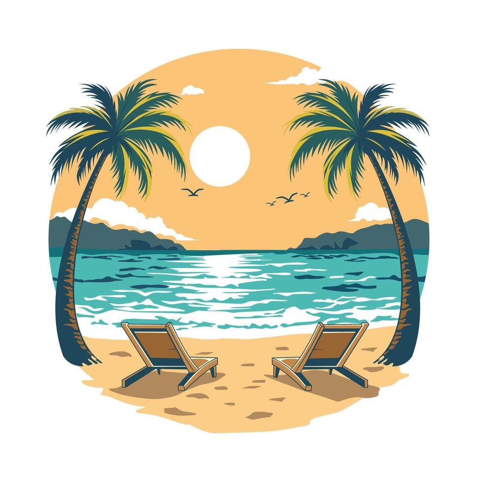 very beautiful beach view vector
