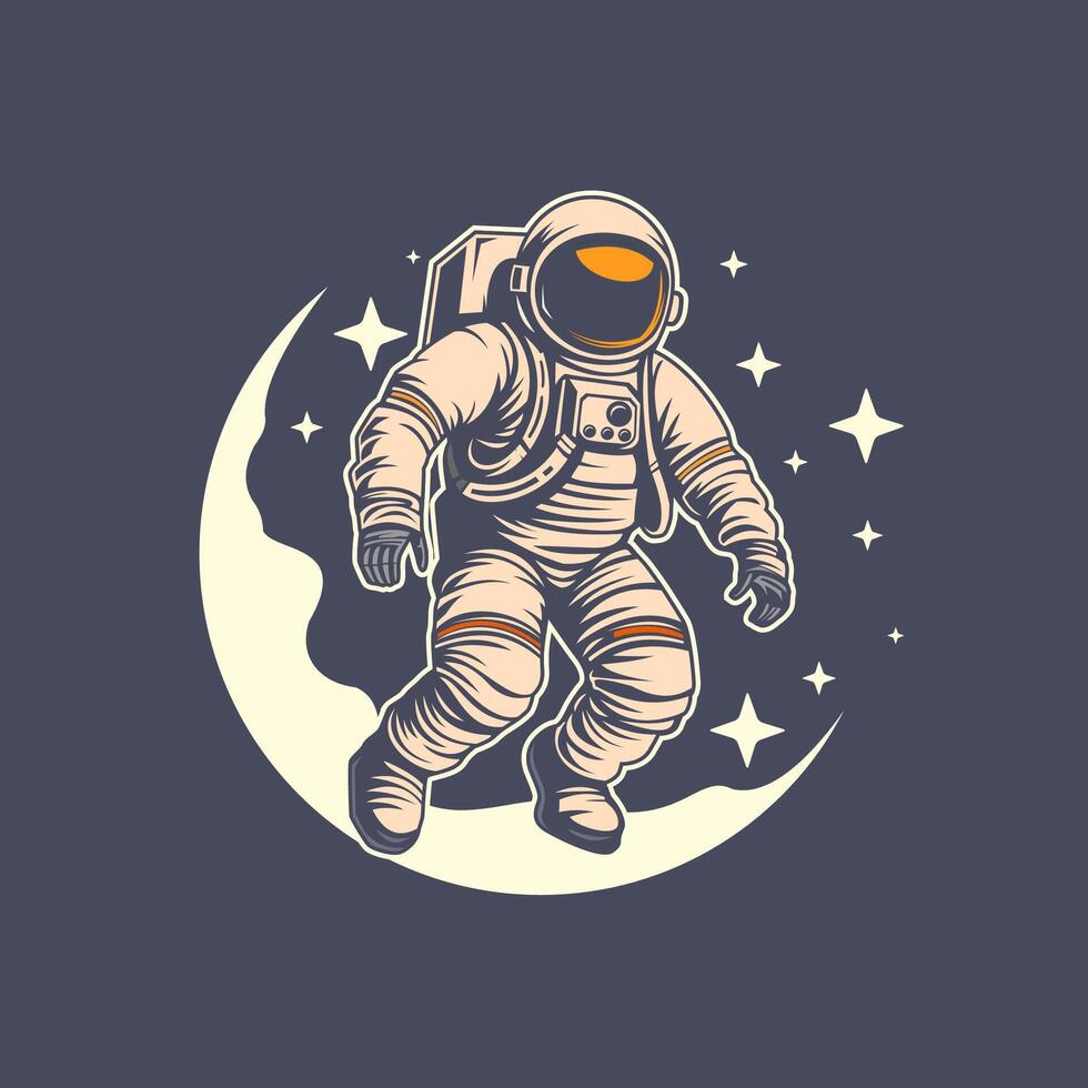 astronaut floating in space vector