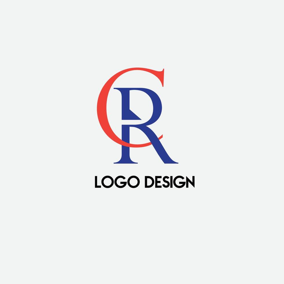 CR initial logo design vector