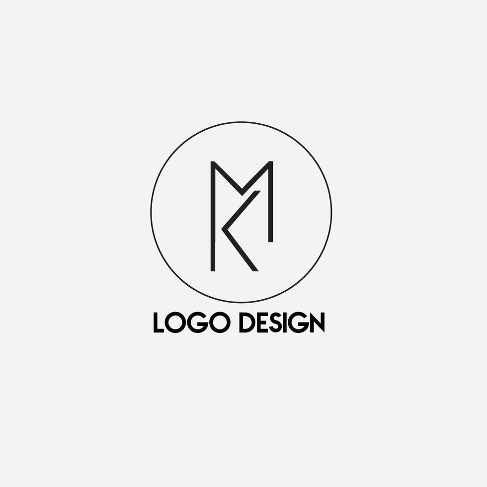 MK initial logo design app vector