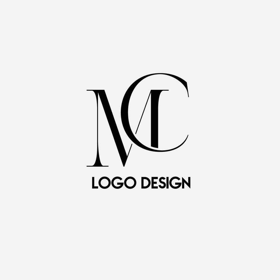 MC initial logo design brand vector