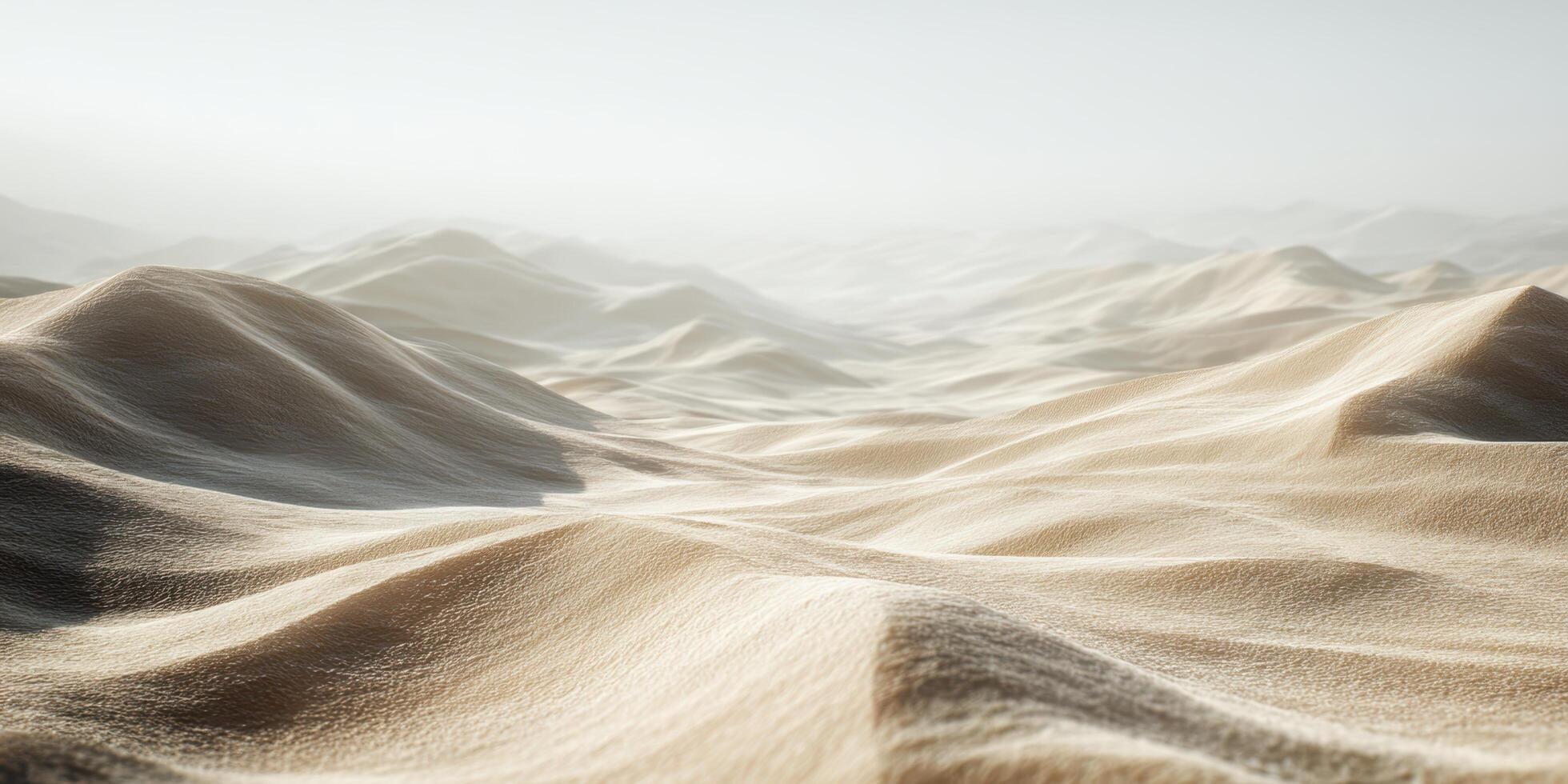 Serene Desert Dunes Under a Bright Sky photo