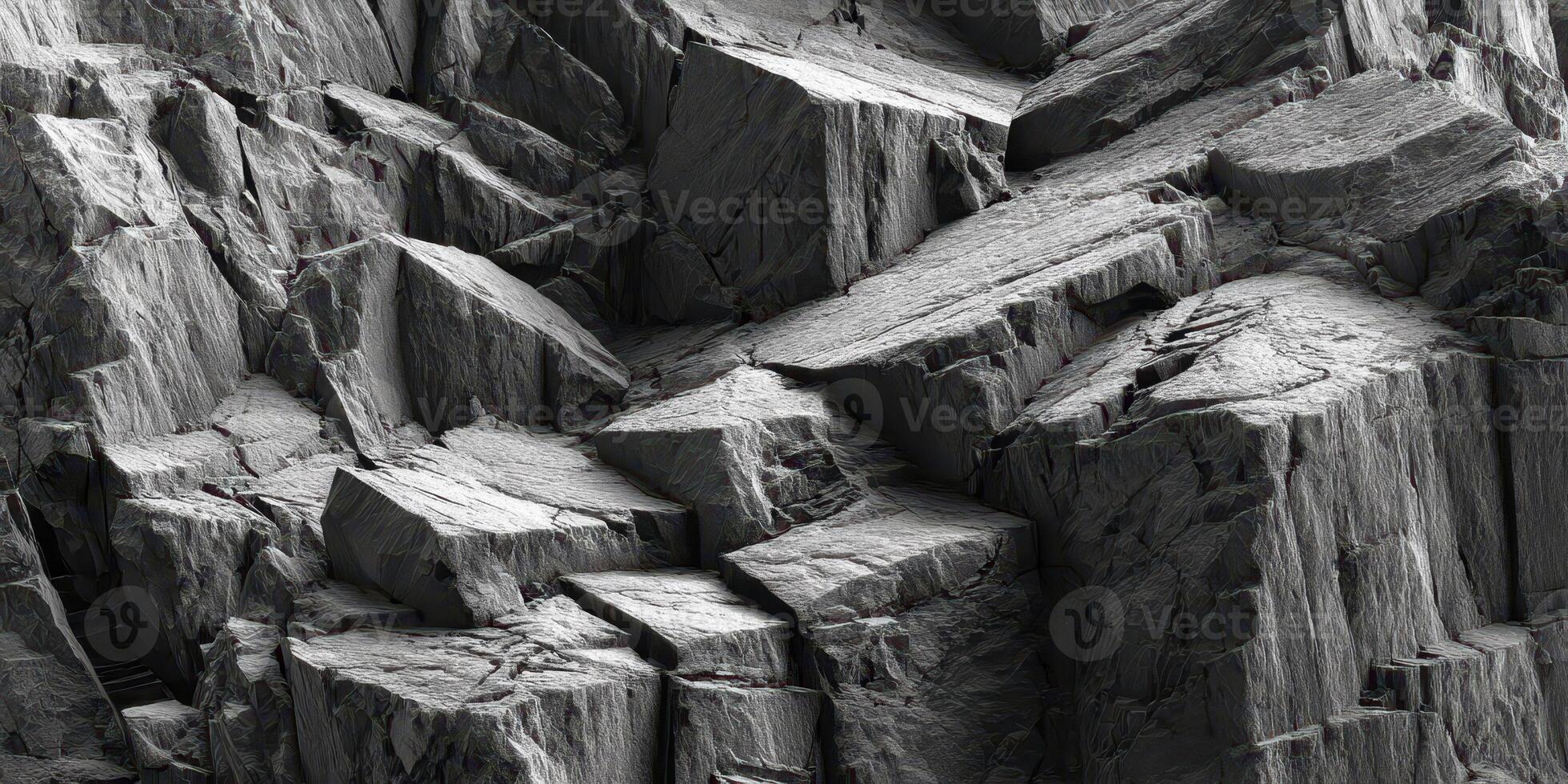 Natural Geometric Rock Formation with Sharp Edges photo