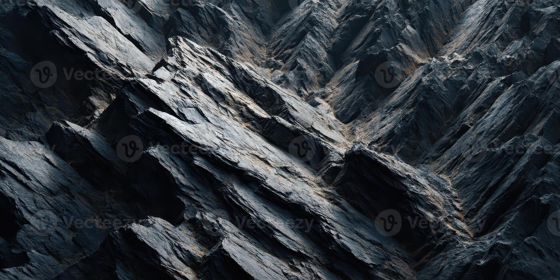 Close Up of Dark Layered Rock Formation Texture photo
