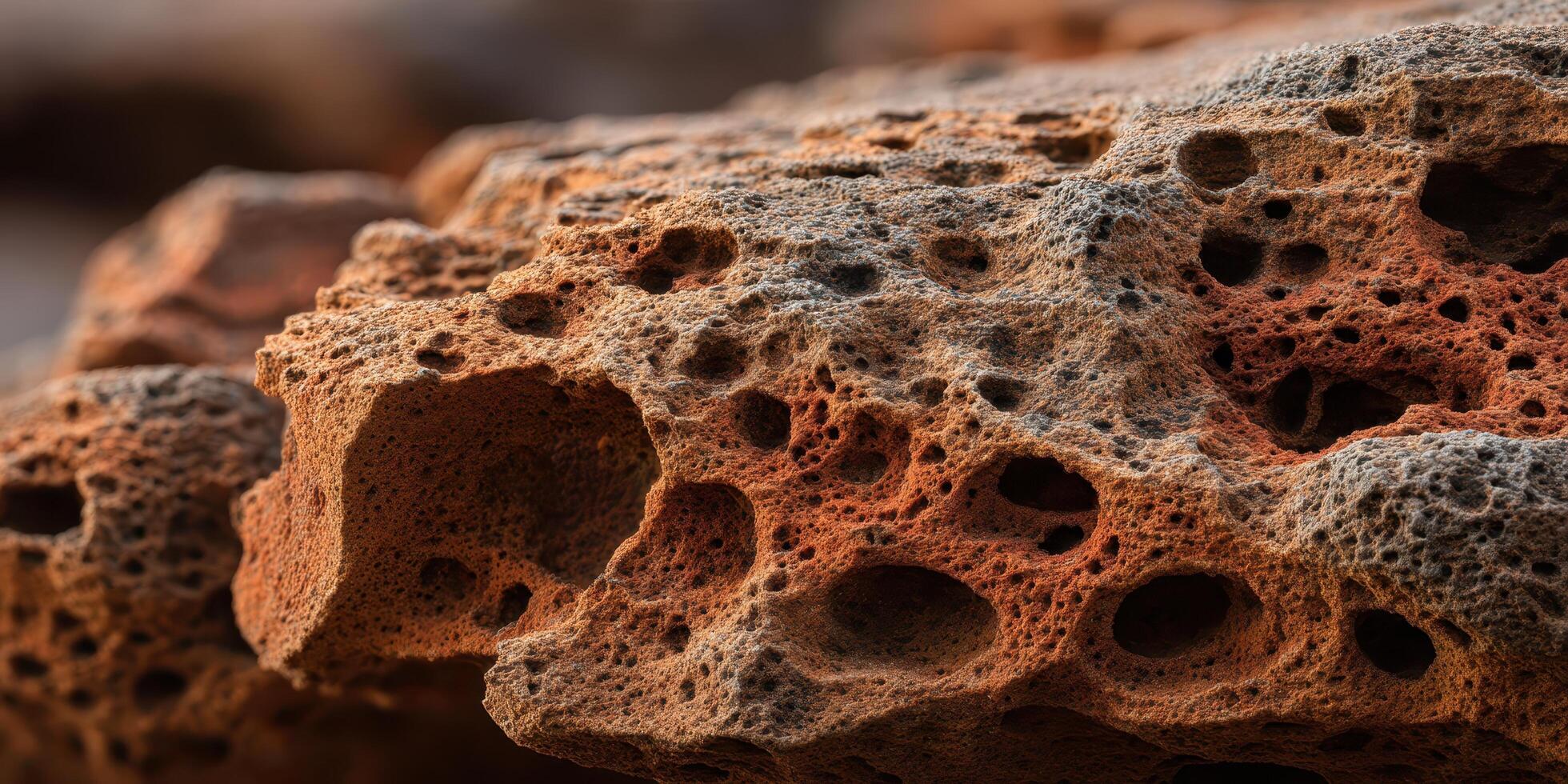 Close up texture of porous volcanic photo