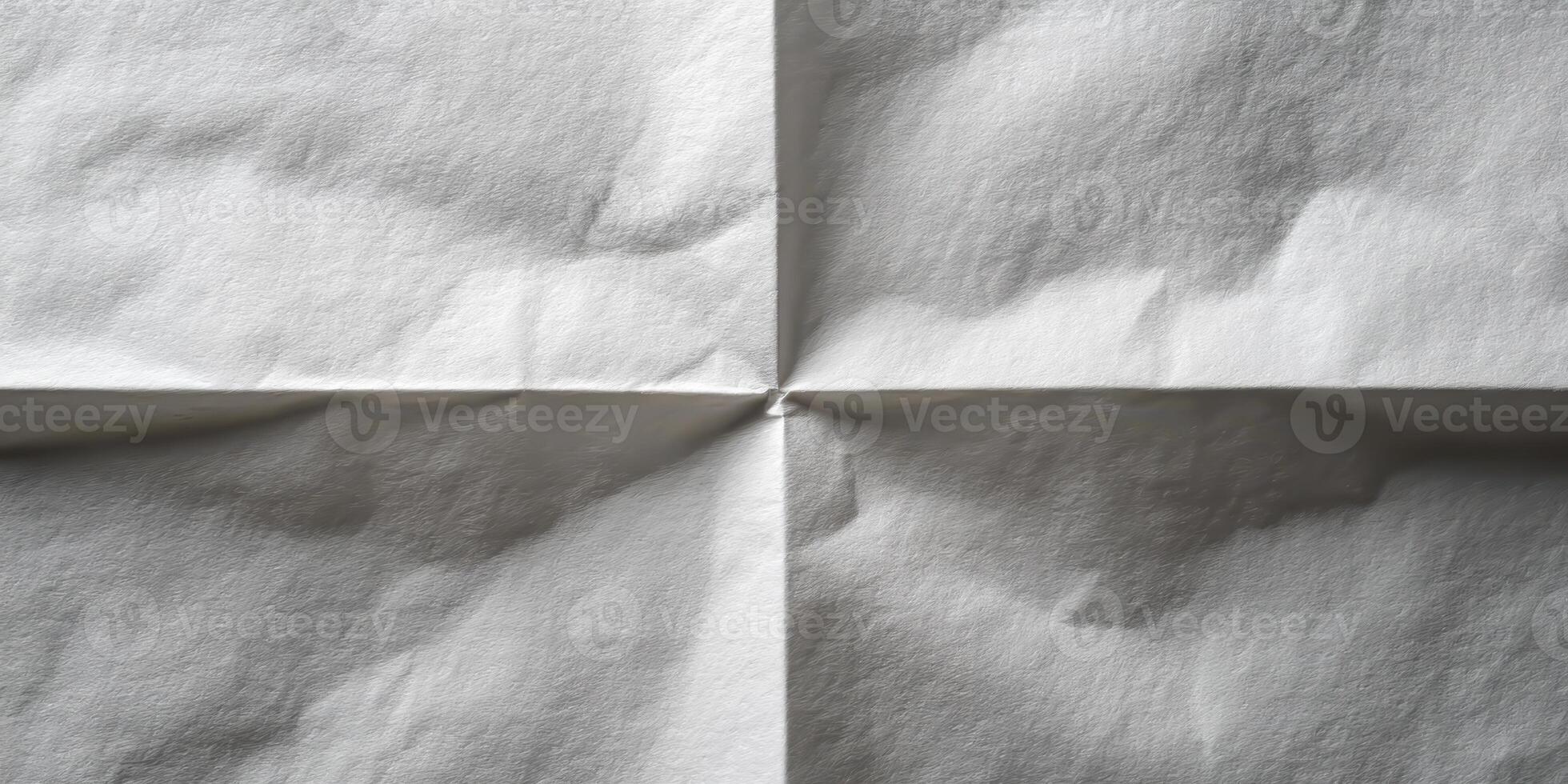 Close up of textured wrinkled folded white paper background photo