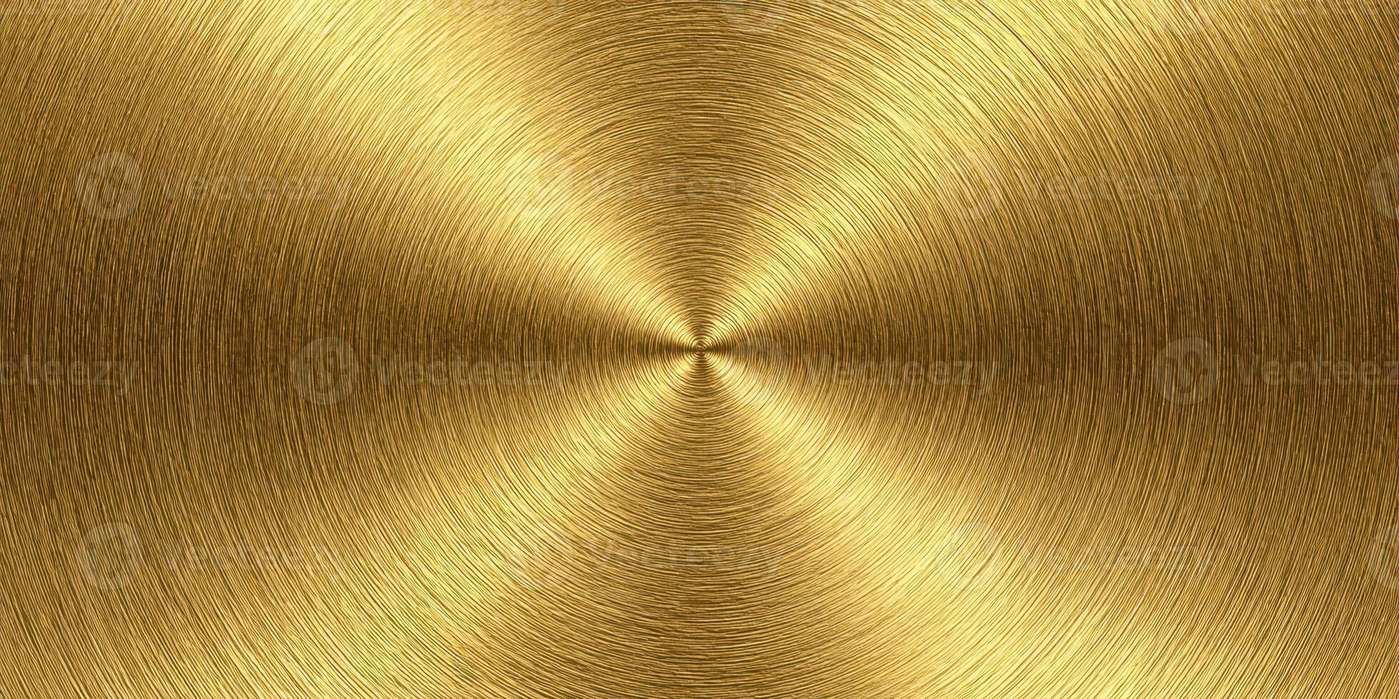 close up texture of brushed gold metal surface with circular pattern photo