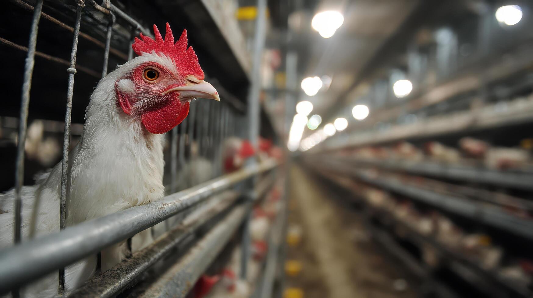 Caged Hens, Intensive Farming of Poultry Industry photo