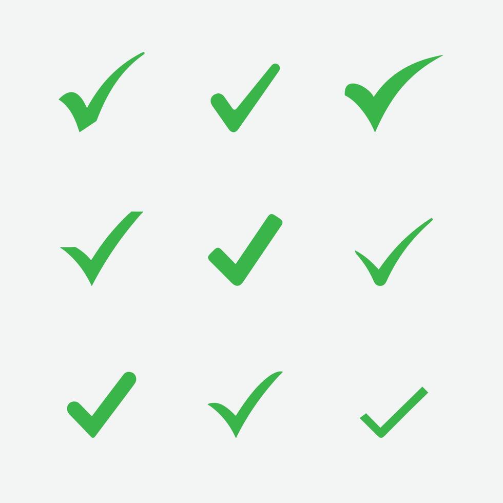 Dynamic flat style check mark symbol for apps and more vector