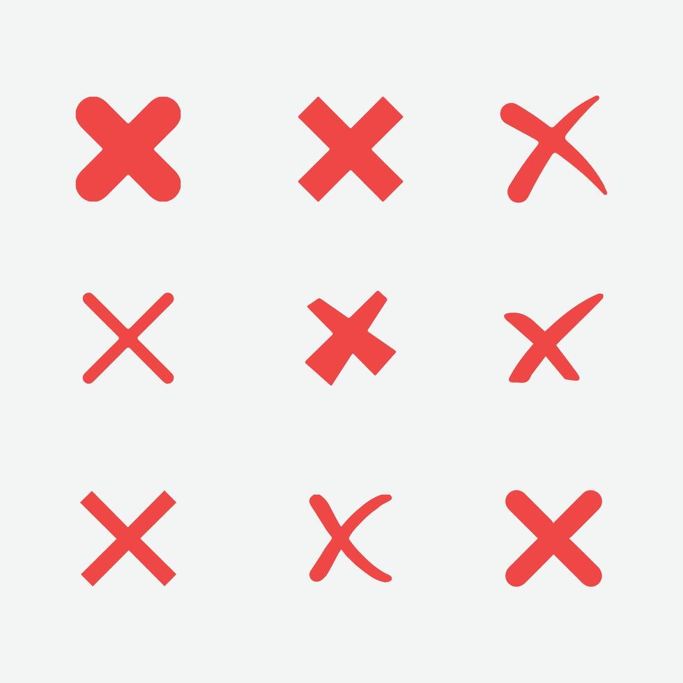 Dynamic flat style cross mark symbol for apps and more vector