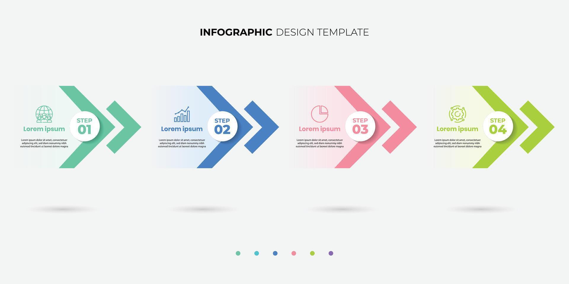 four process infographic arrows design template. info graph, Planning, Marketing, Strategy and Business presentation. illustration vector