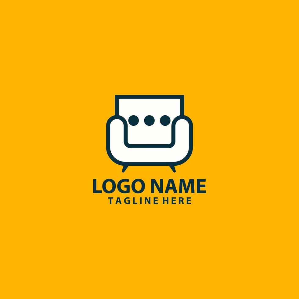 chat sofa logo design vector