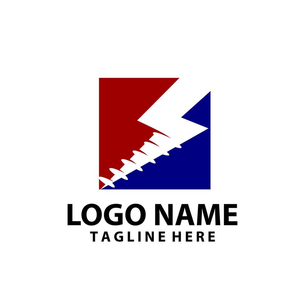 lightning drill logo design vector