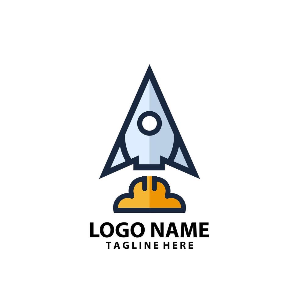 rocket cursor logo design vector