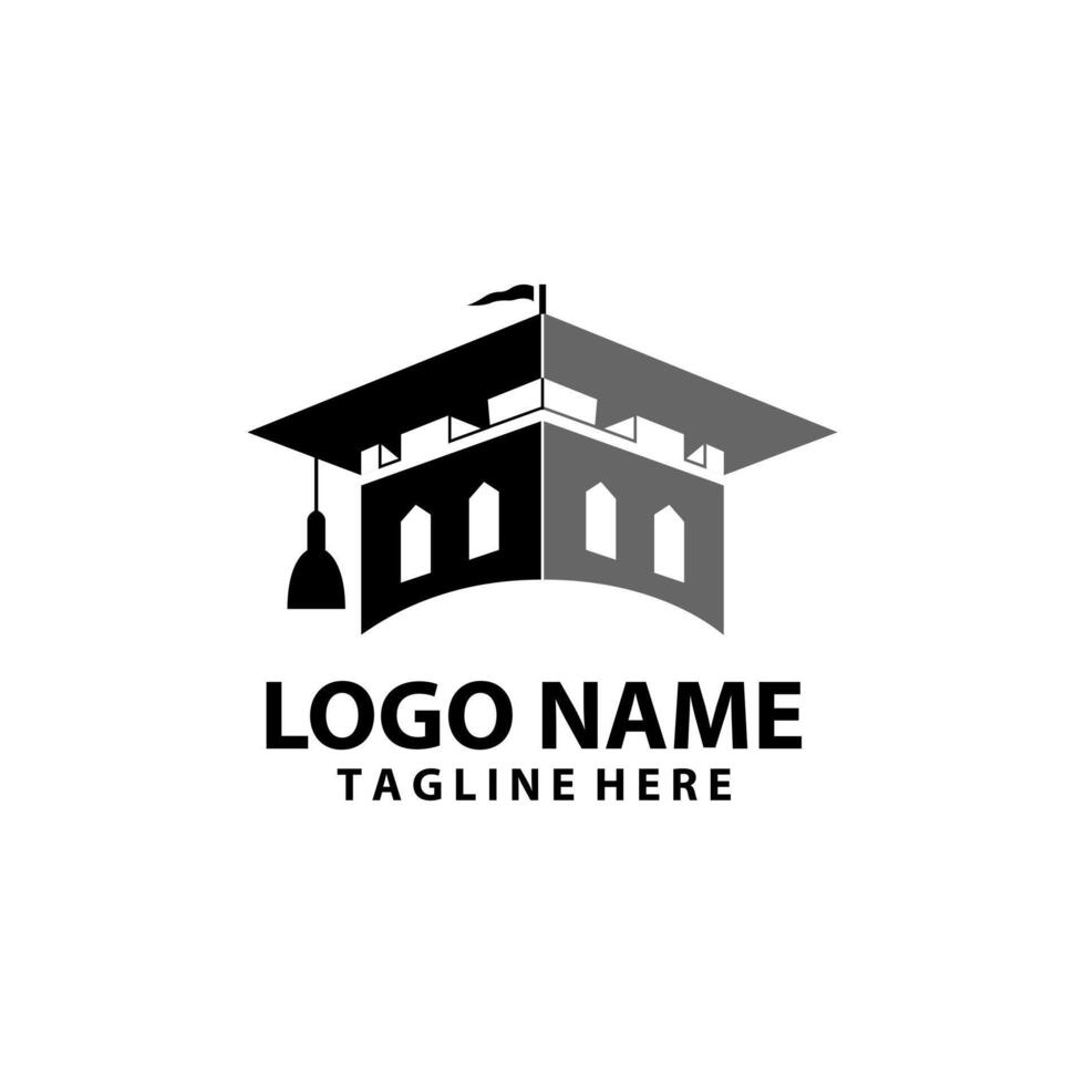 education fortress logo design vector