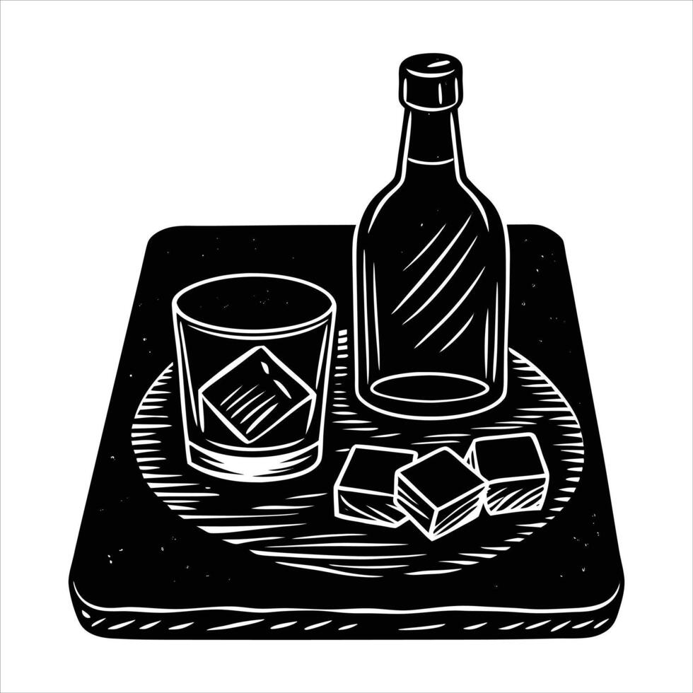 whisky and dark chocolate pairing vector