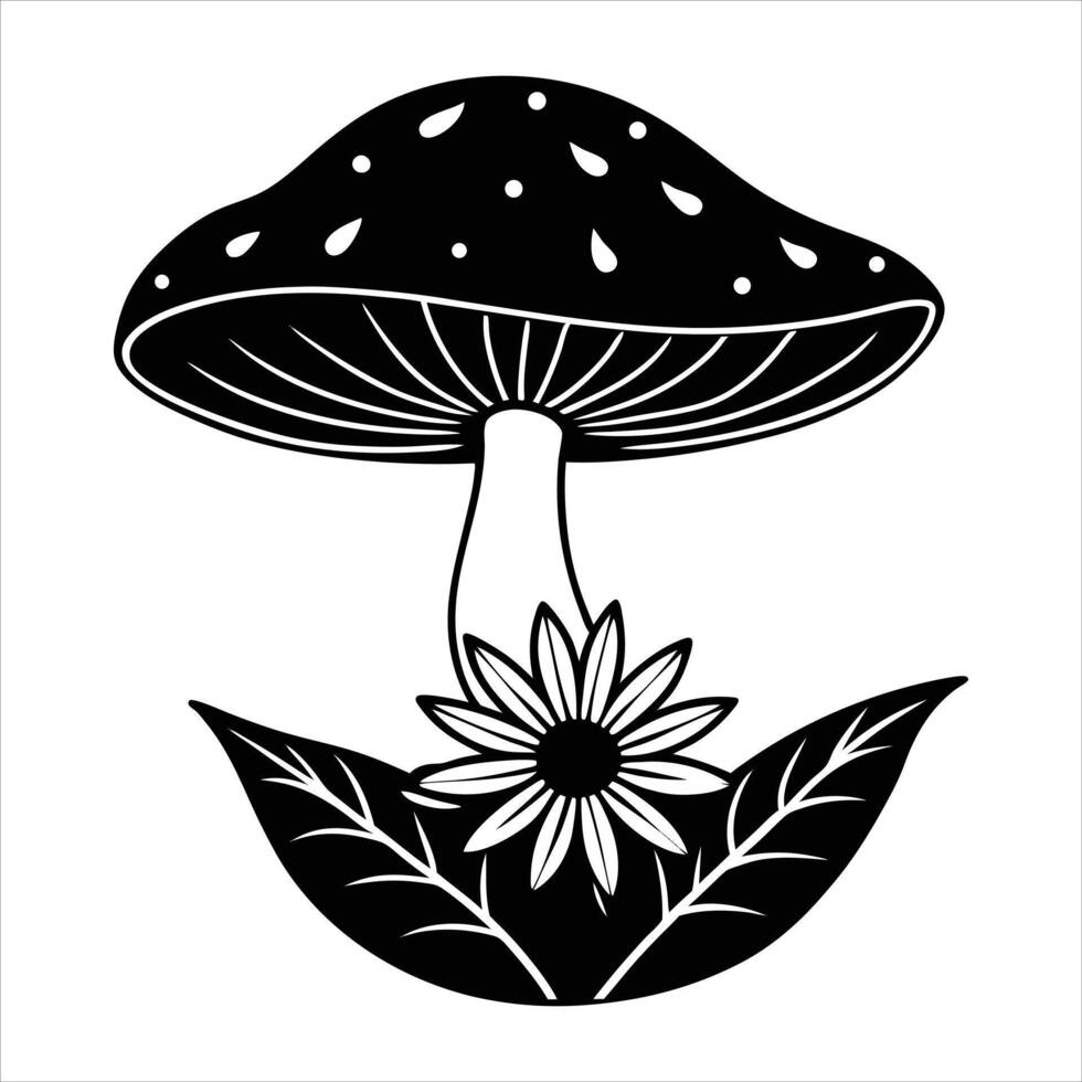 floating above a giant mushroom vector