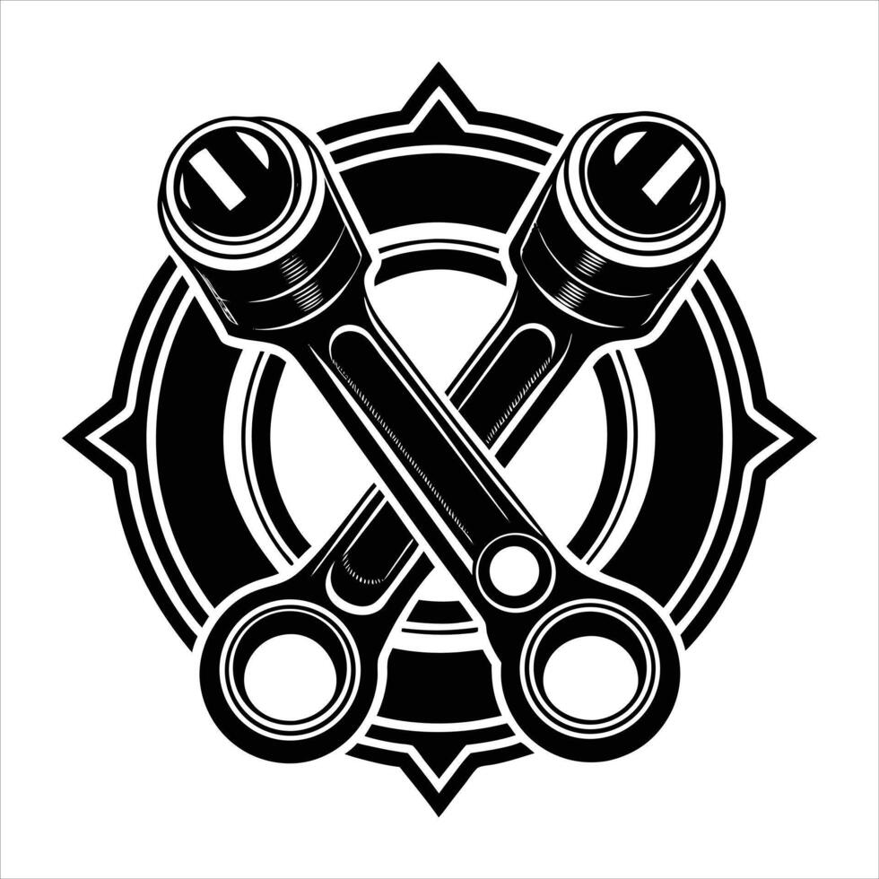 wrench between engine parts vector