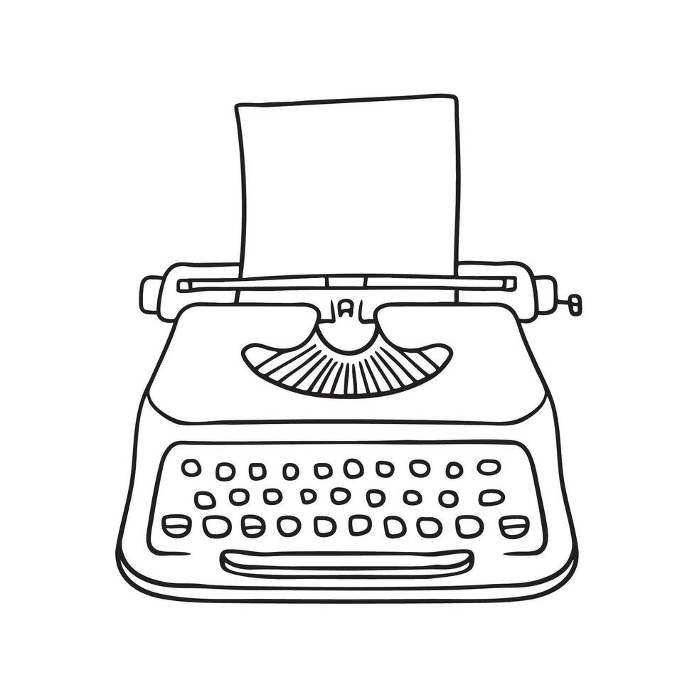 A typewriter with a partially inserted page vector
