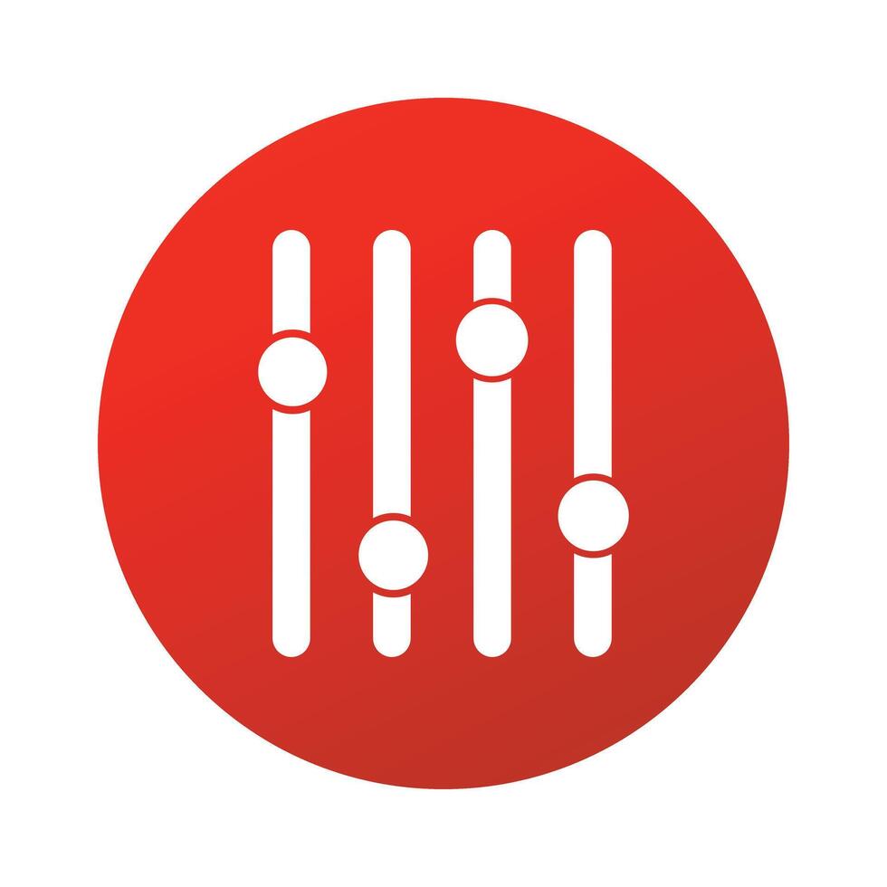 Red audio equalizer controls settings sliders volume mixer sound vector