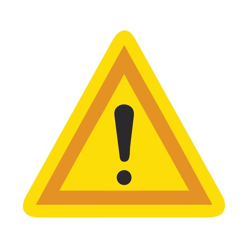 Warning sign yellow triangle exclamation danger hazard caution symbol vector
