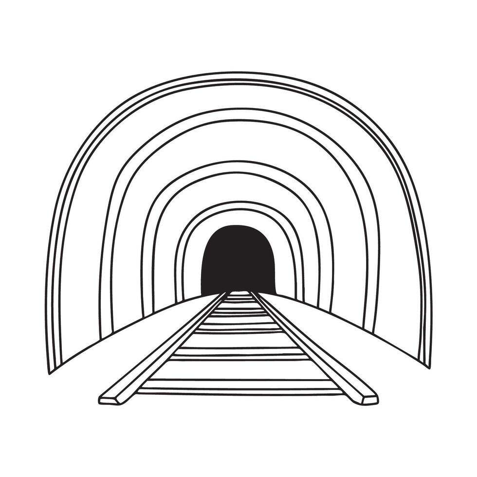 A tunnel under a railway track vector
