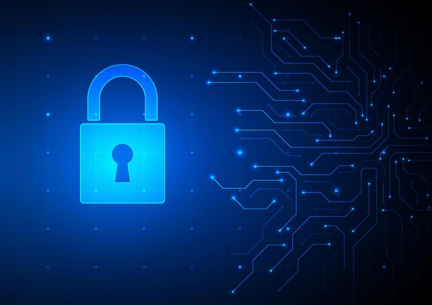 Cyber security digital background. Network technology cloud blockchain concept. Design for lock protect guard data system wireless wifi hacker. vector
