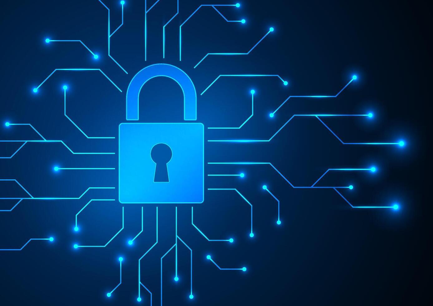Cyber security digital background. Network technology hacker concept. Design for lock protect guard data system wireless wifi cloud. vector