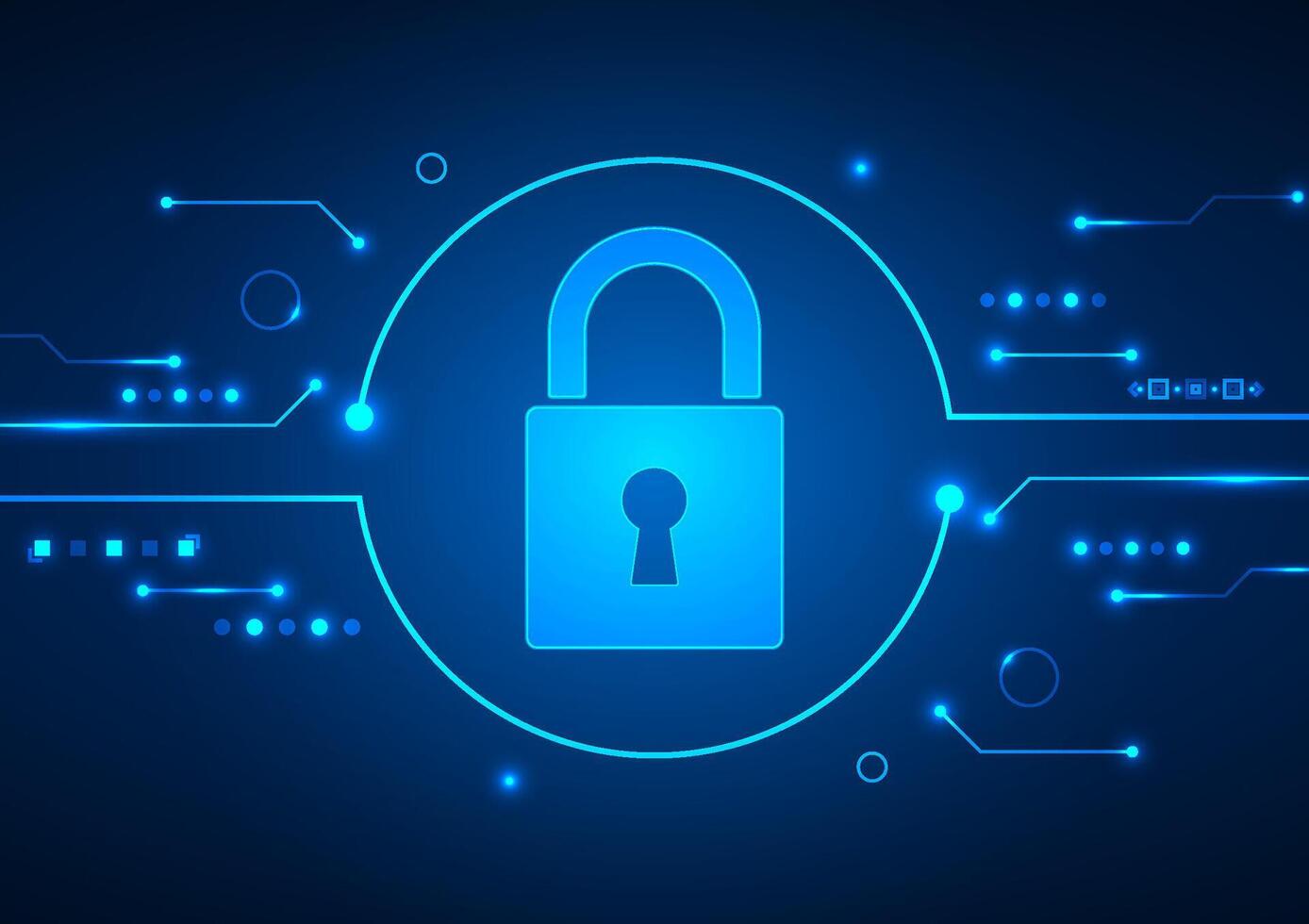 Cyber security digital background. Network technology cloud concept. Design for lock protect guard data and security system. vector
