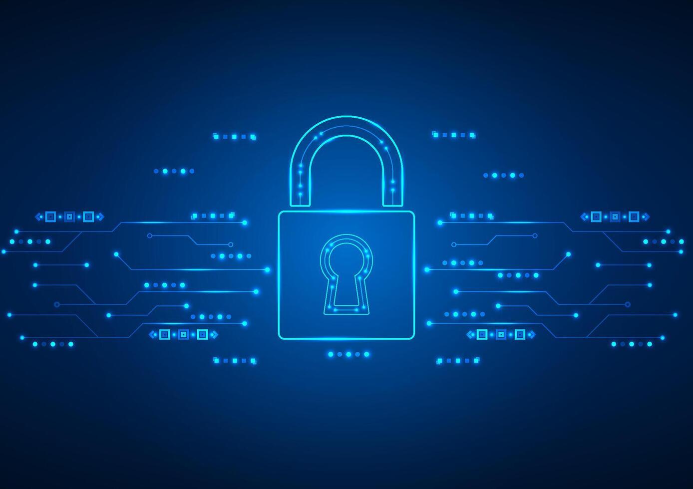 Cyber security digital background. Abstract lock protect guard concept. Design for technology, futuristic, electronic, circuit board , data and security system. vector