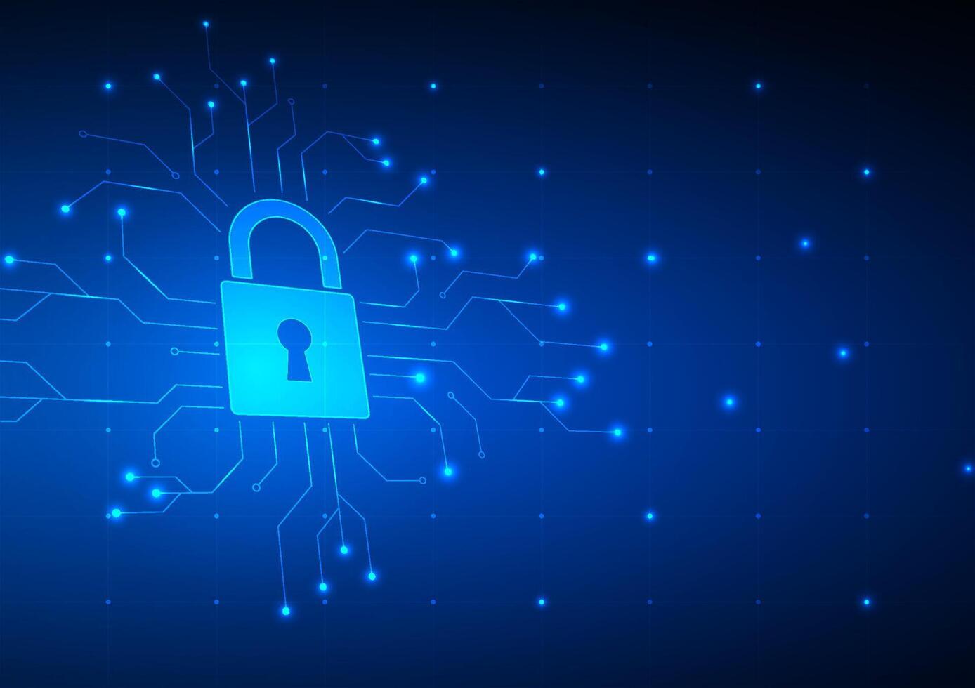 Cyber security digital background. Network technology cloud concept. Design for lock protect guard data system wireless wifi hacker. vector