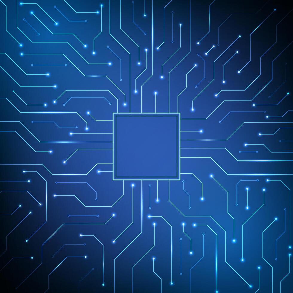 Abstract digital technology background showcasing futuristic circuits machine learning data flow and innovative cyberpunk. vector