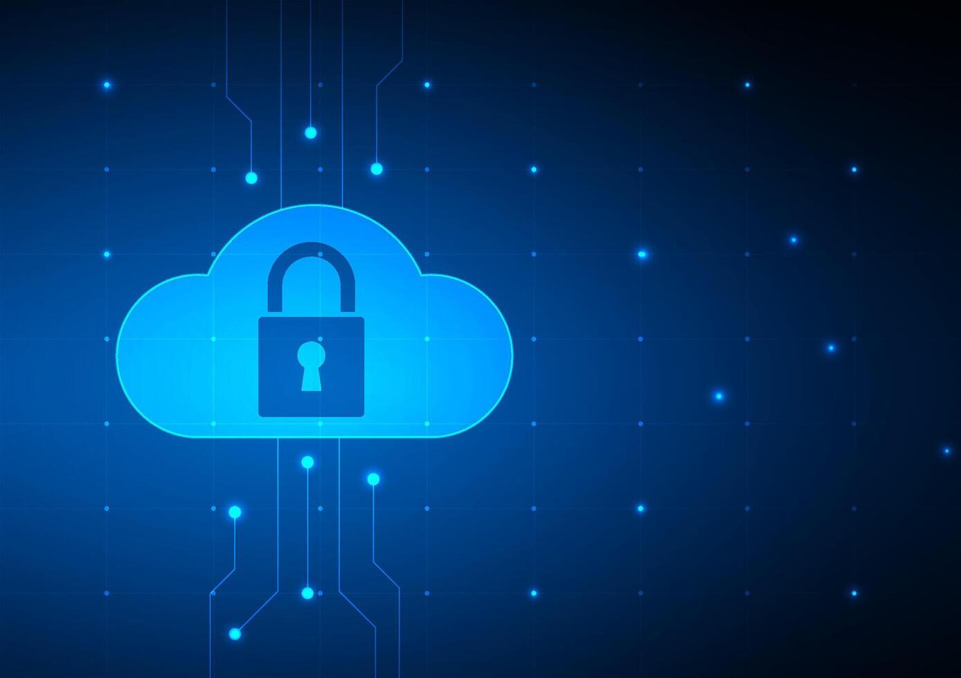 Cyber security digital background. Technology cloud network concept. Design for hacker internet antivirus lock protect guard data and security system. vector
