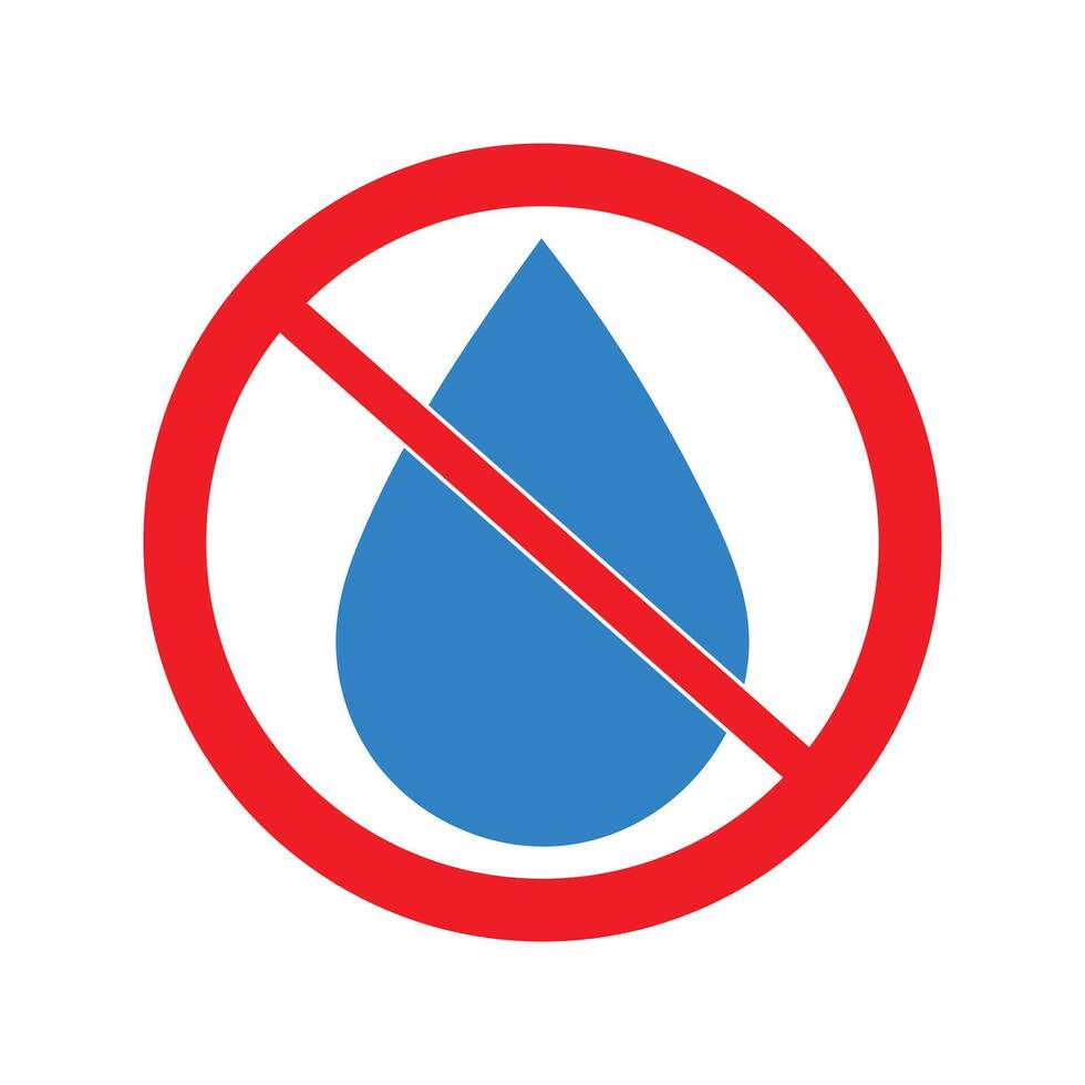 Water drop prohibited no liquid allowed safety warning symbol vector