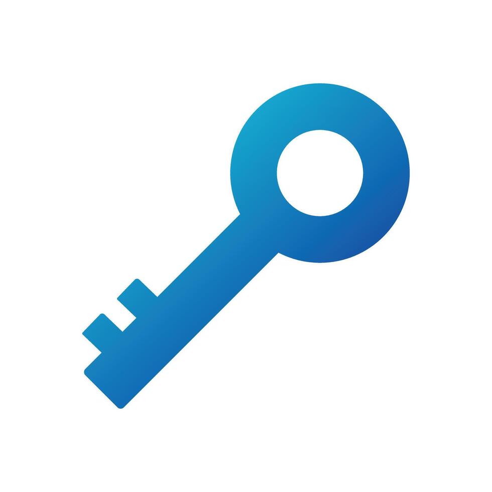 Blue key security access password unlock privacy protection login identity concept vector