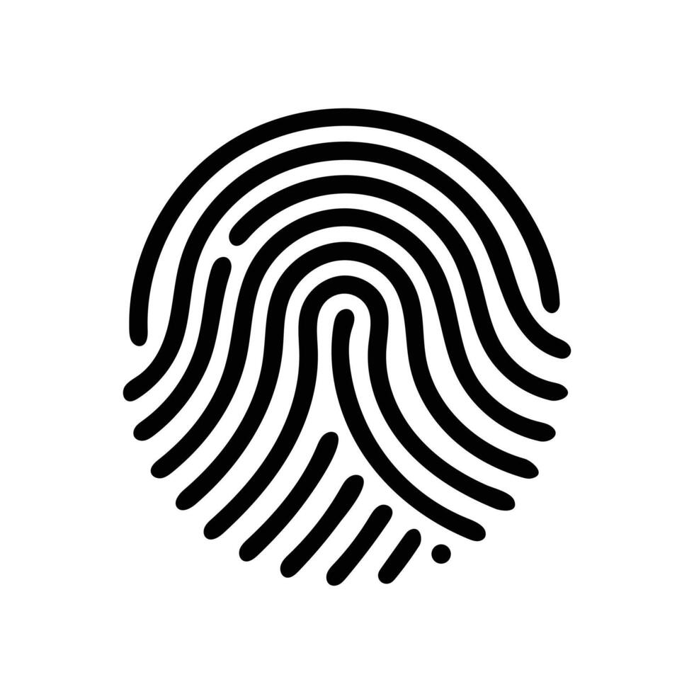 Fingerprint biometric identity security access unique personal scan authentication verification vector