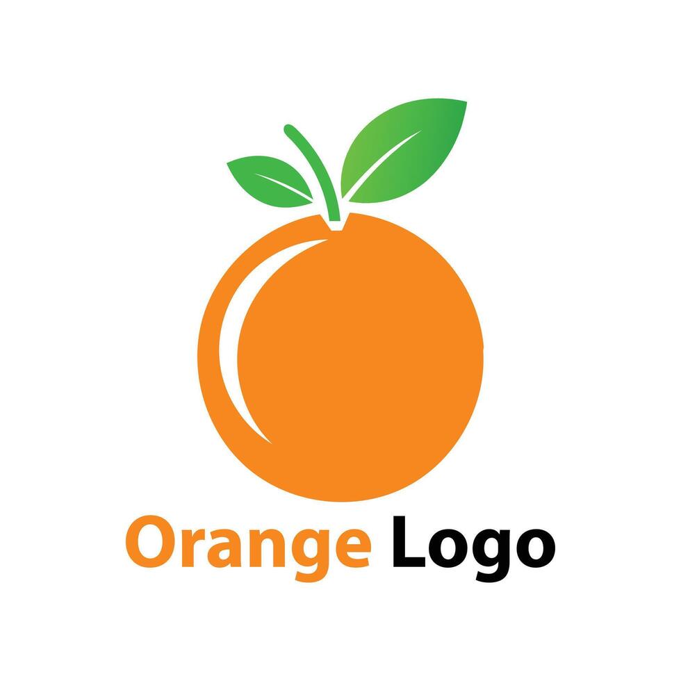 Orange fruit logo fresh healthy juice tropical vitamin brand illustration vector