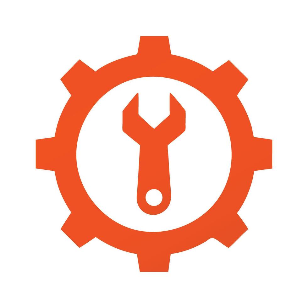 Gear wrench maintenance icon for settings repair fix support configuration vector