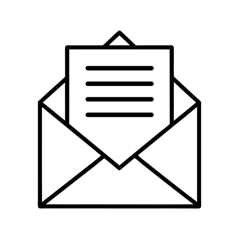 Email message icon envelope document communication letter contact notification send vector