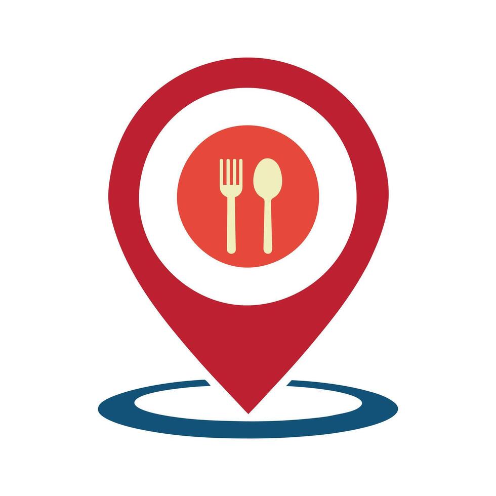 Restaurant location pin icon map pointer food dining gps marker vector