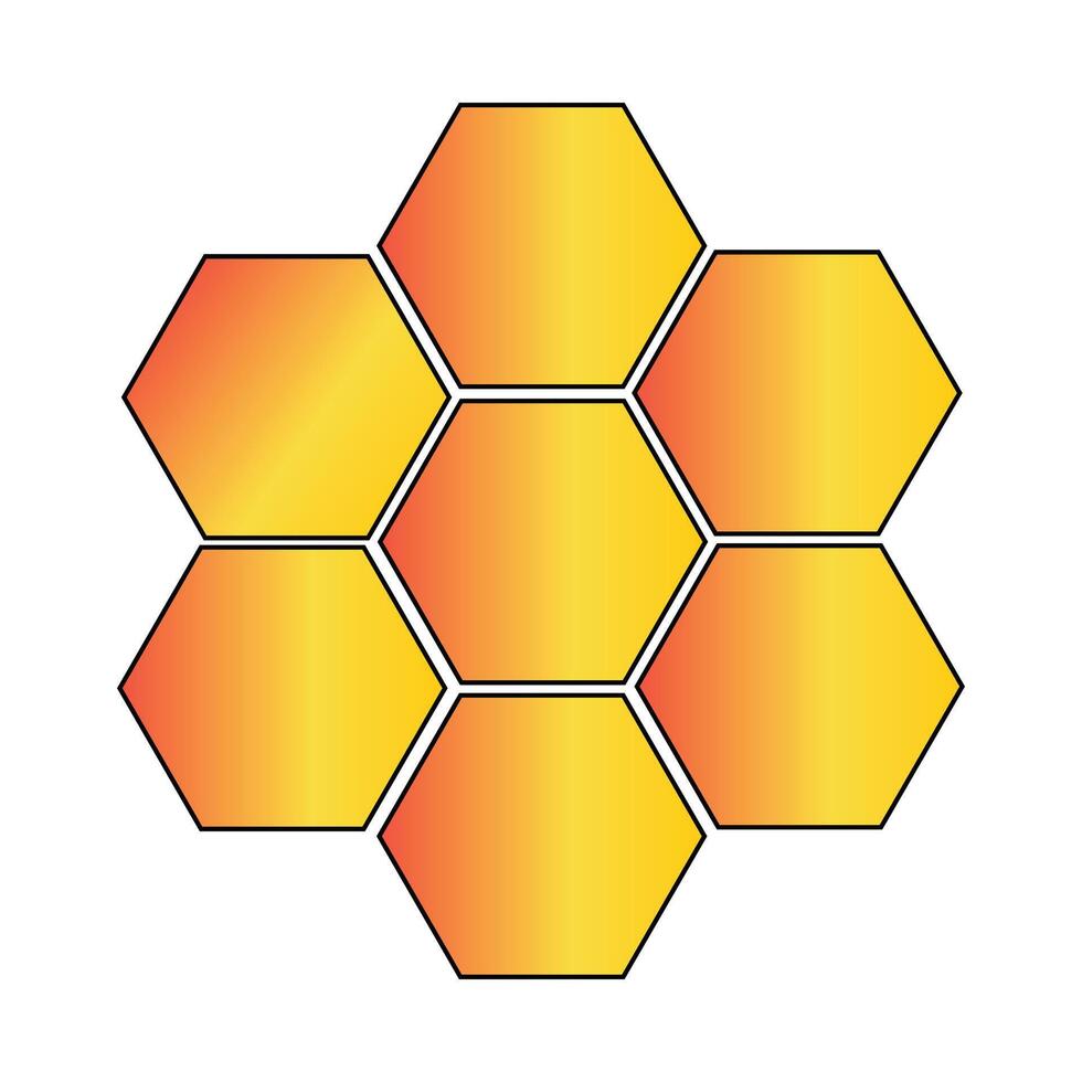 Honeycomb hexagonal cells sweet honey beehive structure golden nectar pattern vector