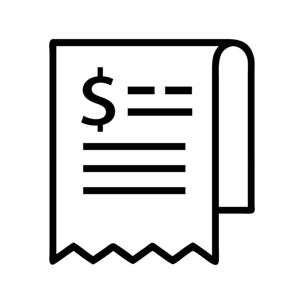 Invoice or bill receipt with dollar sign money document vector