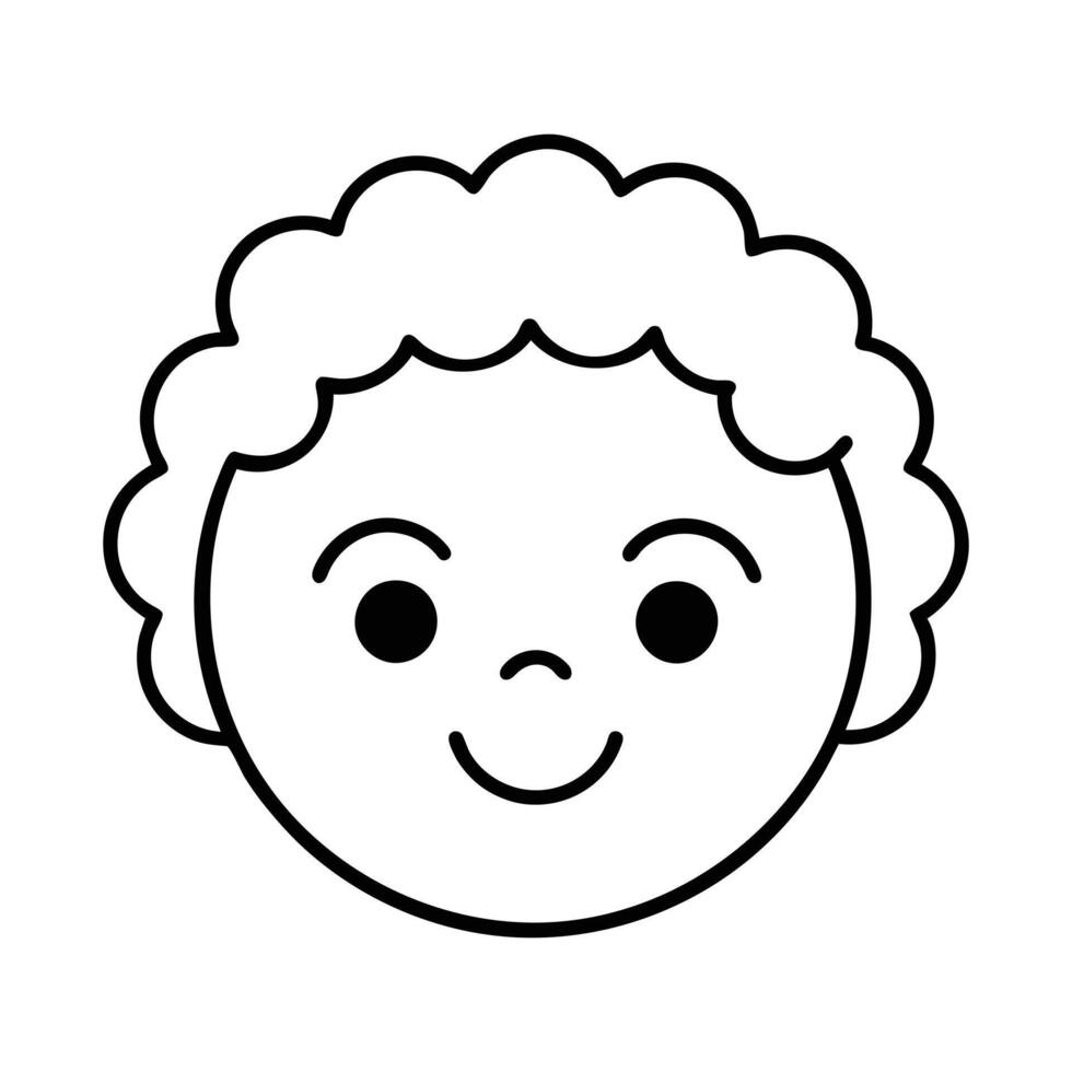 Happy smiling face of a child cartoon emoji expression vector