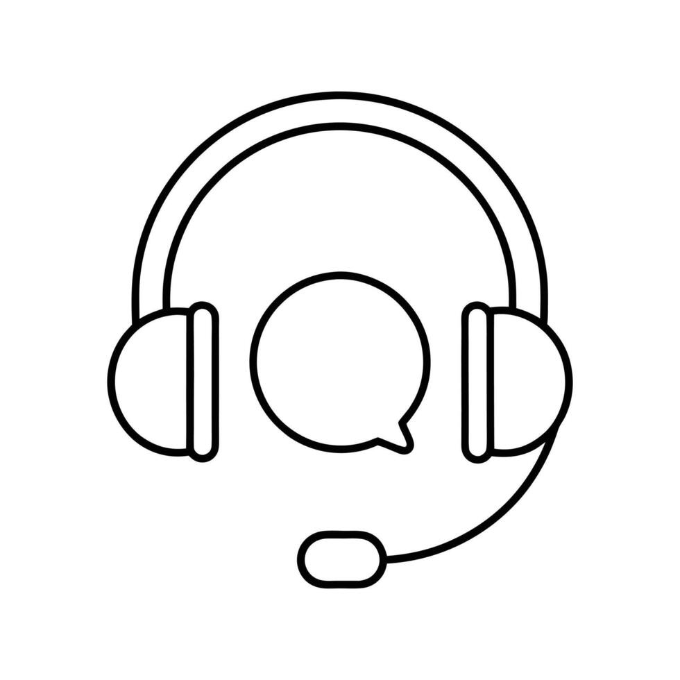 Headphones speech bubble call center chat support help communication tool vector