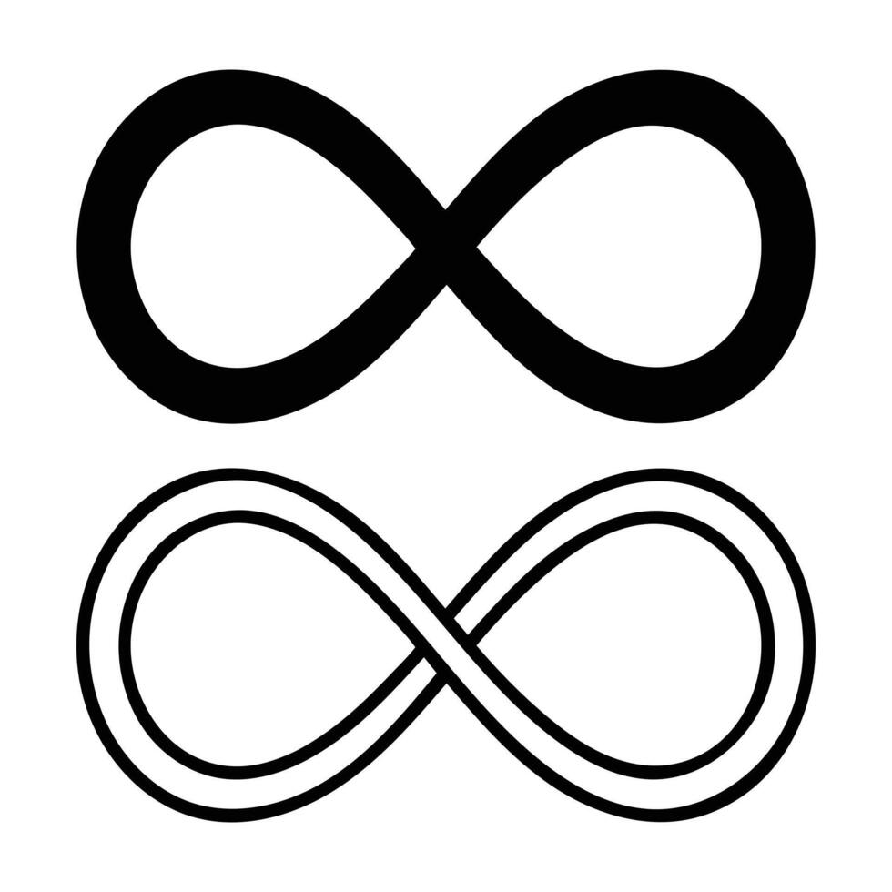 Infinity loop icon eternal continuity limitless time symbol shape vector