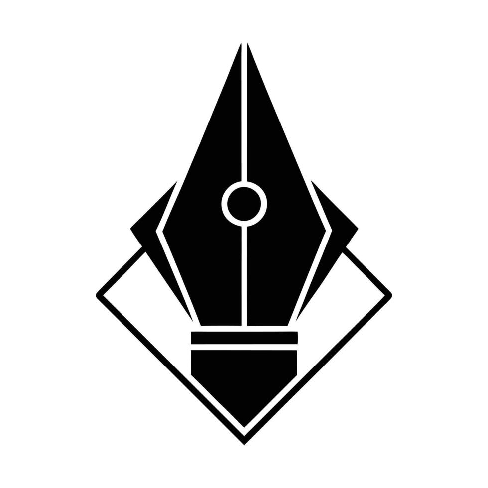 Fountain pen nib icon writing tool creative ink design vector