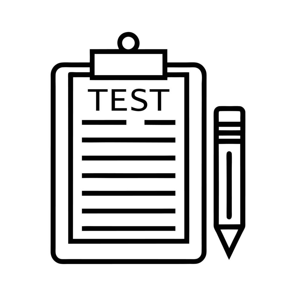 Test checklist clipboard icon assessment document exam evaluation form report vector
