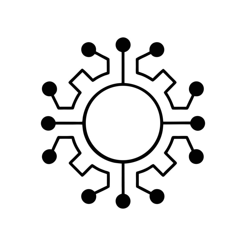Virus cell corona pandemic molecule infectious symbol science microbe icon vector