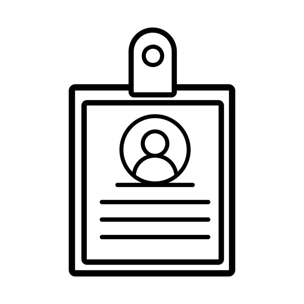 Identification card with photo and text personal badge icon vector