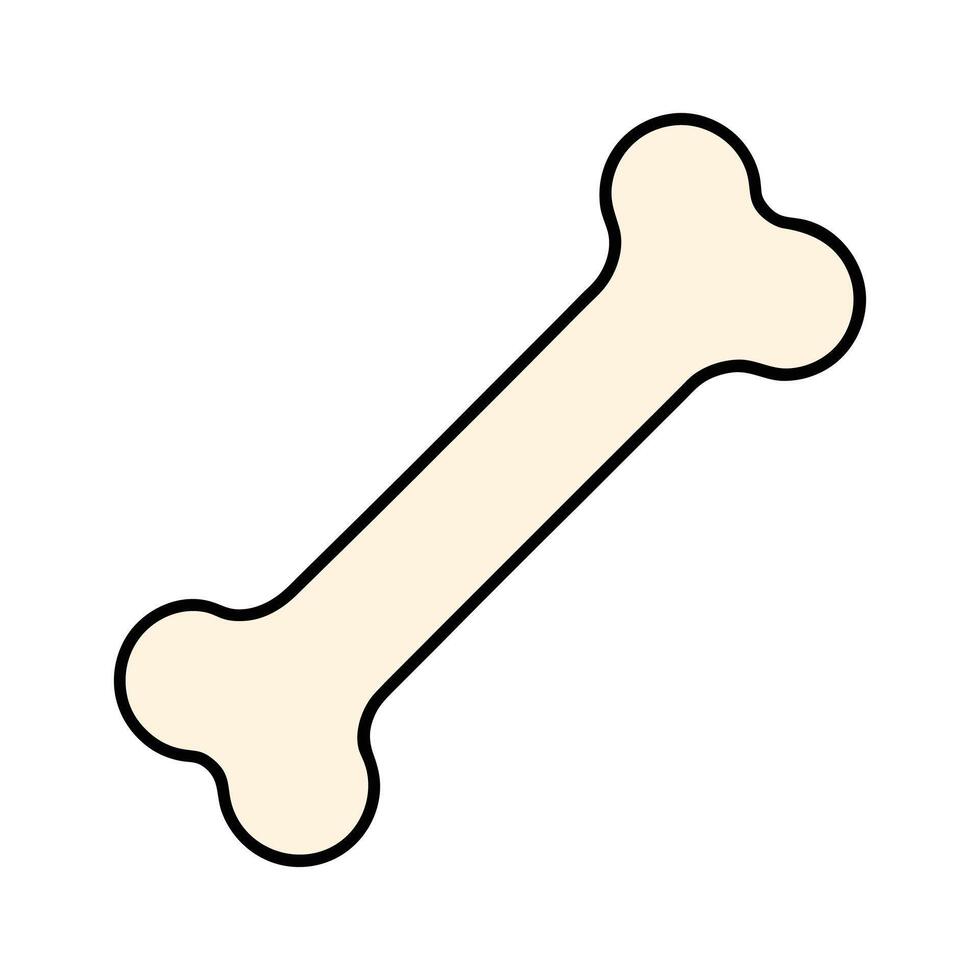 Dog bone isolated icon pet chew cartoon shape vector